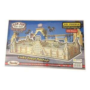 Ron Jon Surf Ship Puzzled 3D Puzzle Wood Craft Construction Model Kit 198PC New